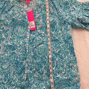 NWT Lilly Pulitzer Tayla Short Sleeve Linen Took Me By Surprise Medium